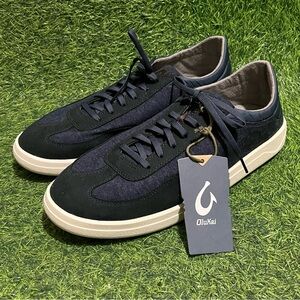 NEW OluKai Men’s Puliki Suede Sneaker Blue Depth Blue Indigo Size 13 MSRP $140